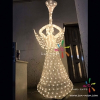 Luz Decorativa Navideña de Ángel con Marco de Hierro 3D de Alta Calidad, Compatible con CA 85-265V, Longitud de 2 Metros