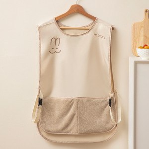 Cartoon Print Polyester Sleeveless Vest Apron With <b>Hand</b> Wiping Cloth Waterproof Oilproof Kitchen Cooking Apron - Product Image 4