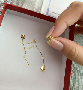 Mini <span class=keywords><strong>Orecchini</strong></span> in Oro Vero 18k per Donne e Ragazze AU750 Cuore Farfalla <span class=keywords><strong>Perla</strong></span> Fiore <span class=keywords><strong>Orecchini</strong></span> Pendenti Raffinati con Nappine - Product Image 3