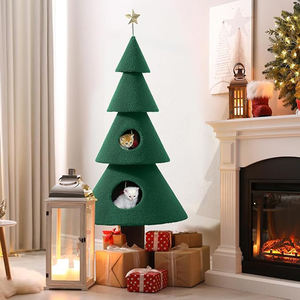 Fabricant de tour d'arbre de Noël en peluche verte de luxe personnalisée pour gros chat Maison durable pour <span class=keywords><strong>animaux</strong></span> de compagnie Matériau en bois de sisal pour <span class=keywords><strong>animaux</strong></span> - Product Image 5