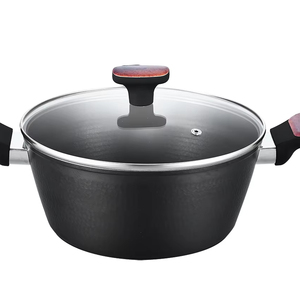 Cacerola clásica de lujo personalizada, olla de cocina de <span class=keywords><strong>aluminio</strong></span> <span class=keywords><strong>forjado</strong></span> por inducción, juegos de utensilios de cocina antiadherentes con tapa de vidrio templado - Product Image 1