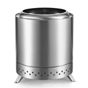 Réchaud de camping portable en acier inoxydable KZ-X220, 22 cm, brûleur à bois sans fumée pour l'extérieur avec pieds de support - Product Image 2