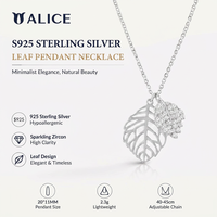 Collar con Colgante de Hoja de Lujo en Plata de Ley S925 con Circonita, Joyería Fina de Diseño, Cadena de Eslabones Chapada en Oro para Mujer, Regalo