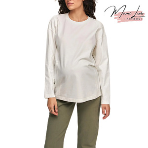 Felpa <span class=keywords><strong>Premaman</strong></span> in Cotone Organico a Maniche Lunghe Vestibilità Regolare con Cerniere Laterali Nascoste Abbigliamento Traspirante - Product Image 1