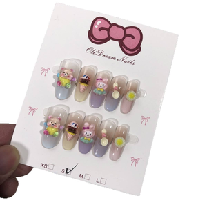 <span class=keywords><strong>Uñas</strong></span> postizas de lujo 3D con diamantes de imitación, estilo escalera larga, hechas a mano, cobertura completa, 10 unidades, <span class=keywords><strong>las</strong></span> más populares al por mayor en 2026 - Product Image 4