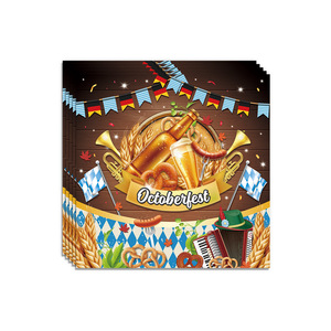 Ensemble de vaisselle pour fête d'Oktoberfest, assiettes en papier, nappes, 40-60 pièces, impression numérique, rondes, de haute qualité, accessoires pour la décoration des lieux - Product Image 5