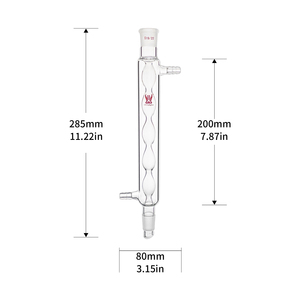 Condenseurs en verre borosilicaté Labic Allihn Verrerie scientifique de laboratoire OEM personnalisable avec chambre à air à ampoule - Product Image 6