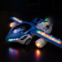 Meilleures ventes : Jouet avion électrique à piles, rotation à 360°, LED clignotantes, bleu et blanc lumineux