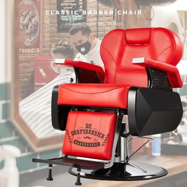 Red Barber Chair Lif Tisch 360 raotate beliebte Friseurs tühle für Schönheits salon Möbel Fabrik Direkt verkauf