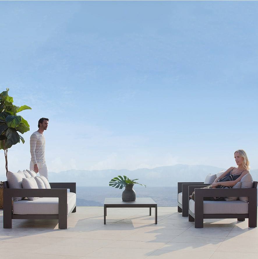 Outdoor Garden Sets Patio Furniture Set Outdoor Sofa Luxury Hotel Furniture 3 Seat Sofa