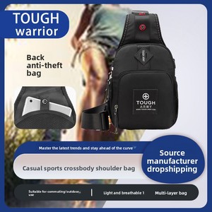 户外防水牛津面料时尚运动设计男士拉链斜挎包 - Product Image 2