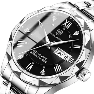 Relojes Para Hombres Herrenuhr Luxus wasserdicht leuchtend Woche Datum Sport Armbanduhr Herren Quarz Lederuhren Uomo-Uhr