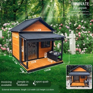 Casa para Perros de Exterior, Universal para las Cuatro Estaciones, Caseta de Madera Resistente a la Lluvia y al Sol, Villa para Perros de Pelo Largo, No Requiere Ensamblaje - Product Image 6
