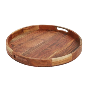 Fast Food Serving Tray With <b>Side</b> Handle Natural Wooden Tabletop Handmade Wooden Serving Tray Flatware Decorative Wooden Tray - Product Image 1