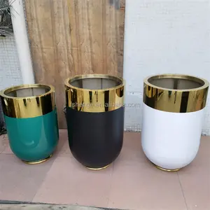 Dekorasi rumah tinggi logam hitam dan vas emas besar/Pot Bunga & pot tanaman/pot besar dan vas