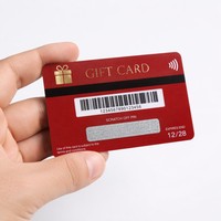 Carte-cadeau NFC personnalisée avec code PIN à gratter, carte-cadeau PVC rouge avec code-barres, impression en gros avec code-barres, graphisme personnalisé
