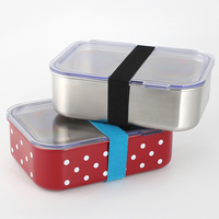 Nouveau Design couvercle stockage conservation boîte à lunch 304 acier inoxydable bambou scellé couvercle en bois japonais rectangulaire extérieur nourriture Con
