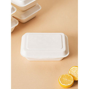 Juego de 5 Fiambreras de Bambú y Pulpa de Caña de Azúcar Tamaño 18x13 cm - Product Image 1