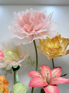 Lot de fleurs artificielles géantes (fragondes, roses, <span class=keywords><strong>lotus</strong></span>) à toucher réel, pour mariages et événements - Product Image 2