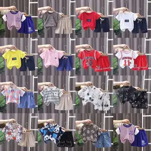 2024 Summer Internet Celebrity Kids Vest Set New Baby Thin Handsome Two Piece Children's Clothing Set for Boys and Girls
