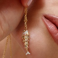 Colgante de Joyería Personalizada de Moda DIY con Cadena Básica, Diseño Herradura y Mariposa, Chapado en Oro