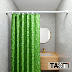 Poteau de rideau de douche télescopique en <span class=keywords><strong>baie</strong></span> vitrée <span class=keywords><strong>sans</strong></span> perceuse tige réglable matériau Durable et facile à utiliser prix bas pour rideaux de salle de bain - Product Image 5