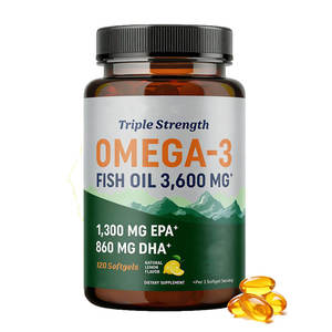 Capsules de Gel Doux d'Huile de Poisson Oméga 3 Triple Concentration, Conception OEM Personnalisée, Source Huile de Poisson Sauvage du Pollock d'Alaska, Compléments Alimentaires - Product Image 1