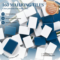 CHIVAN 2026 Nouveau jeu de Mahjong moderne de luxe pliable et portable, motif personnalisé, bleu, coccinelle porte-bonheur, en acrylique, pour adultes