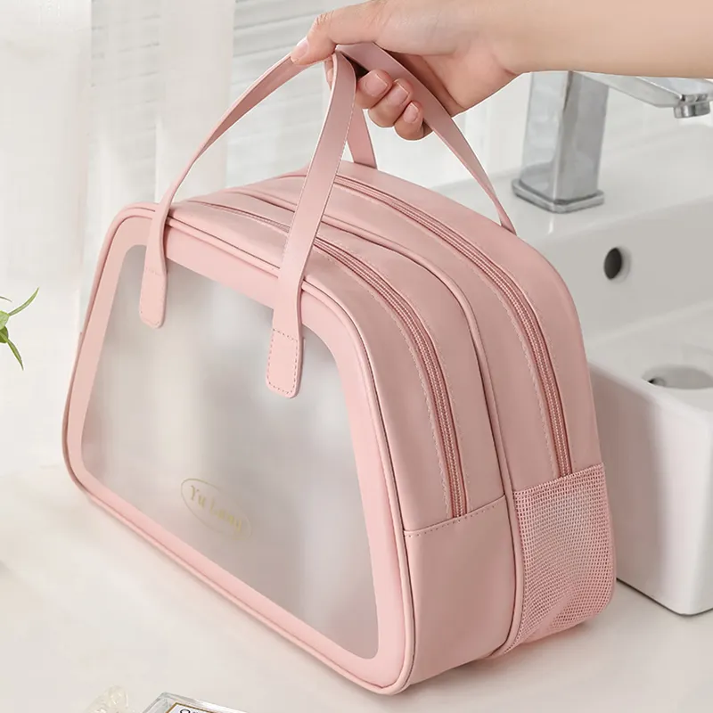 Hot Selling Promotional Custom Makeup Tote Make Up Cosmetic Bag Set Travel Clear Waterproof Wash Bag