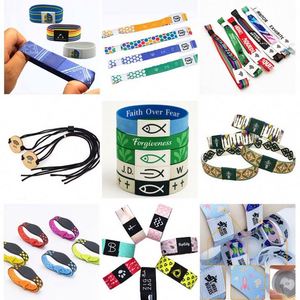 Bracelet personnalisé transfrontalier, bracelet en polyester imperméable et élastique avec logo, bracelet promotionnel pour événements sportifs - Product Image 6
