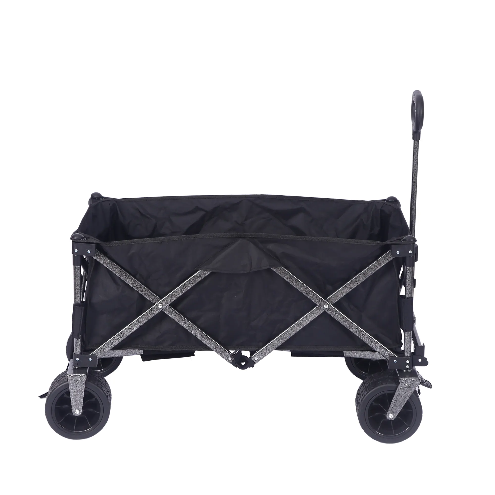 Wholesale Garden Wagon Customised Outdoor 4 Wheel High Quality Metal Folding Beach Camping Wide Wheel Travel Trolley