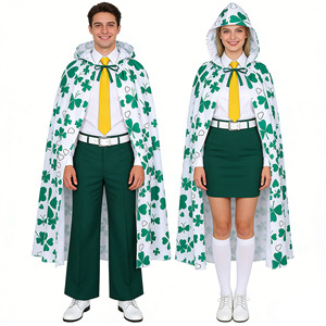 Yi Xiaoyi Capa con Capucha para el Día de San Patricio, Disfraz Unisex para Adultos, Estampado de Trébol Verde, Atuendo para Fiesta, Invierno 2025 - Product Image 3