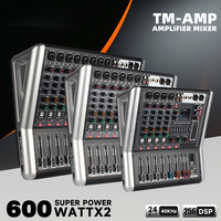Console de mixage active professionnelle TM-AMP 4/6/8 canaux avec amplificateur intégré et 16 effets DSP pour les petites scènes et événements
