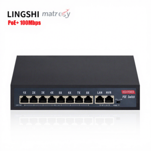 Commutateur PoE industriel non géré 8 ports <span class=keywords><strong>RJ45</strong></span> avec 2 ports Uplink 120W Fonctionne bien avec basse et haute tension pour la vidéosurveillance - Product Image 1