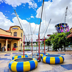 Trampoline à <span class=keywords><strong>bungee</strong></span> jumping au <span class=keywords><strong>prix</strong></span> d'usine avec corde en caoutchouc et polyester, taille 8x8x6m, équipement de sport de divertissement en plein air - Product Image 5