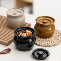 Boîte de rangement en argile rouge de 550ml avec couvercle Pot à épices en céramique populaire Pots en terre cuite pour le stockage des aliments pour bonbons Cuisine appropriée