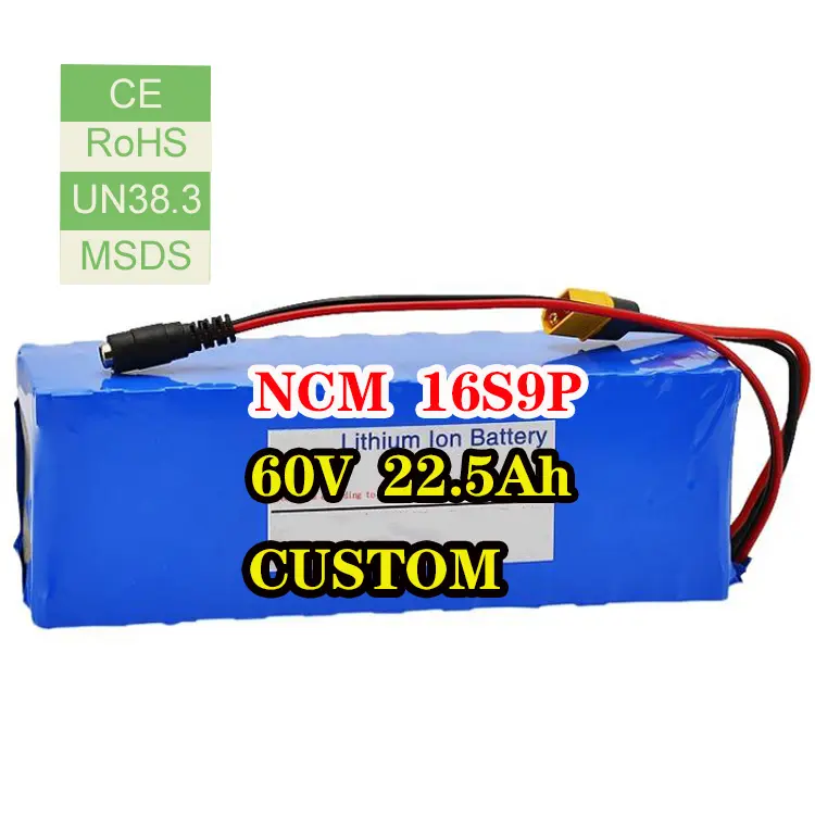 Gói 18650 siêu mạnh mẽ Xe đạp điện pin 60V 22.5ah giá Lithium Ion Xe đạp điện pin gói