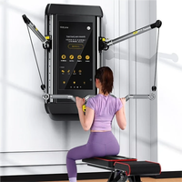 Appareil de musculation intelligent sans fil mural SR avec écran tactile, poids numérique réglable, entraîneur double bras pour entraînement complet du corps à domicile