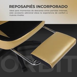 <span class=keywords><strong>Chaise</strong></span> de jeu ergonomique inclinable et réglable en cuir doré rembourrée, avec repose-pieds, élégante, fonctionnelle et de qualité supérieure, la <span class=keywords><strong>meilleure</strong></span> à petit prix - Product Image 6