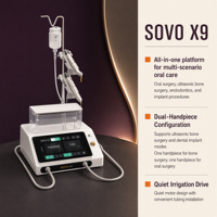 Système d'implants dentaires SOVO Mini Compact avec interface à double écran, commande tactile et bouteille d'irrigation
