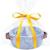 Panier de rangement en corde de coton poignée en cuir transfrontalière de vente chaude panier-cadeau en tissu pour le stockage de décoration de vacances