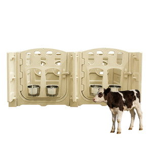 Caseta <span class=keywords><strong>de</strong></span> plástico para terneros <span class=keywords><strong>de</strong></span> interior con comederos para equipos <span class=keywords><strong>de</strong></span> granja lechera, corral para terneros, ovejas, <span class=keywords><strong>cabras</strong></span>, refugio para ganado - Product Image 1