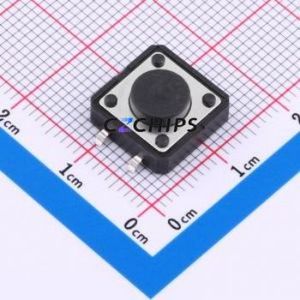 TS125TP 250gf 009 Tactile Switch SMD-4P,12x12mm Switch Single Pole Single Throw 2.5N Vertical Mount 12mm - Product Image 1