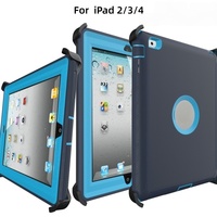 Casing Pelindung Anti Benturan TPU+PC untuk iPad Mini 2 3 4 5 6 9.7 7 8 9 10.2 10 11 10.9 Inch dengan Pelindung Layar PVC dan Klip Belakang Hitam