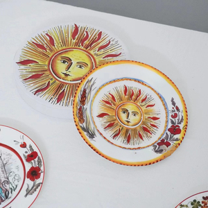 Assiette en céramique haut de gamme exquise pour cuisine occidentale, motif Soleil Lune Étoile, 10 pouces, assiette plate, coffret cadeau, assiettes en céramique - Product Image 2