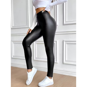 <span class=keywords><strong>Pantaloni</strong></span> da <span class=keywords><strong>Donna</strong></span> Taglia Grande Foderati in Pile Ispessiti Leggings a Tre Quarti Vita Alta Aderenti per Autunno Inverno <span class=keywords><strong>Pantaloni</strong></span> in Pelle - Product Image 3