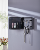 Porte-clés magnétique Boîte en plastique Porte-clés blanc Maison noir Étagère à clés pour le rangement des clés sur le mur