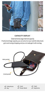 Bolso Bandolera de Cuero Genuino de Vaca Andong para Hombre, Bolso de Hombro de Cuero Crazy Horse para Teléfono, Estilo Moderno - Product Image 4