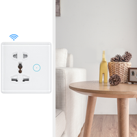 Soket Dinding Pintar Universal Smart Socket 13A 5 Pin Soket Dinding Listrik Tuya Wifi Soket Dinding Kontrol Jarak Jauh