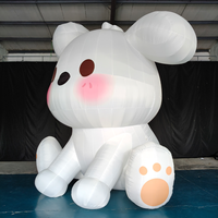 Mascotte gonflable géante personnalisée de dessin animé, chiot blanc de 4 m, en tissu Oxford imperméable, avec ventilateur intégré, résistante au soleil, pour la publicité de Pâques